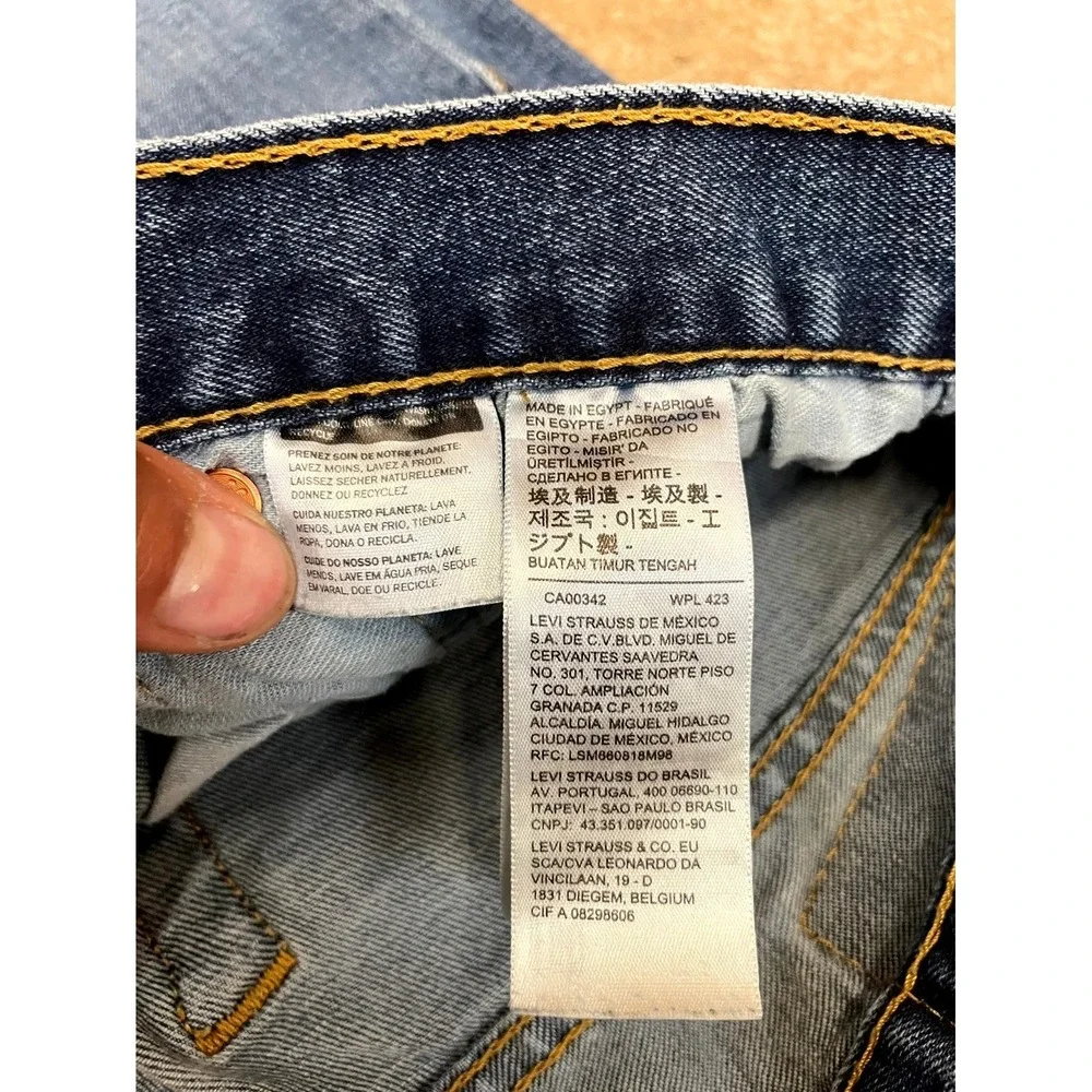 Levi's 501 Original Jeans Mens 34x32 Blue Denim Cotton Stretch Mid Rise Straight